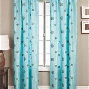 New in Pkg Cyclone Aqua Embroidered Curtain Panel